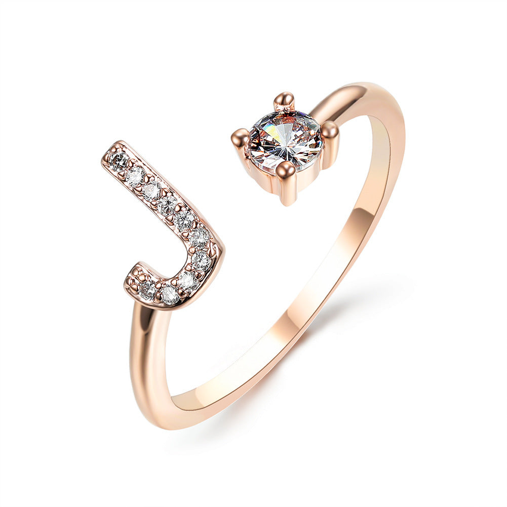 Women's Gold Letter Initial Ring
