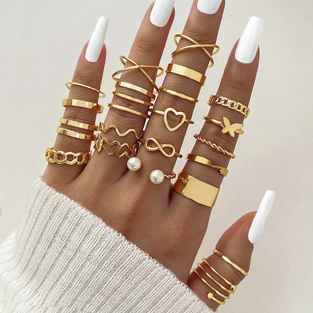 Gold 23 Piece Ring Set