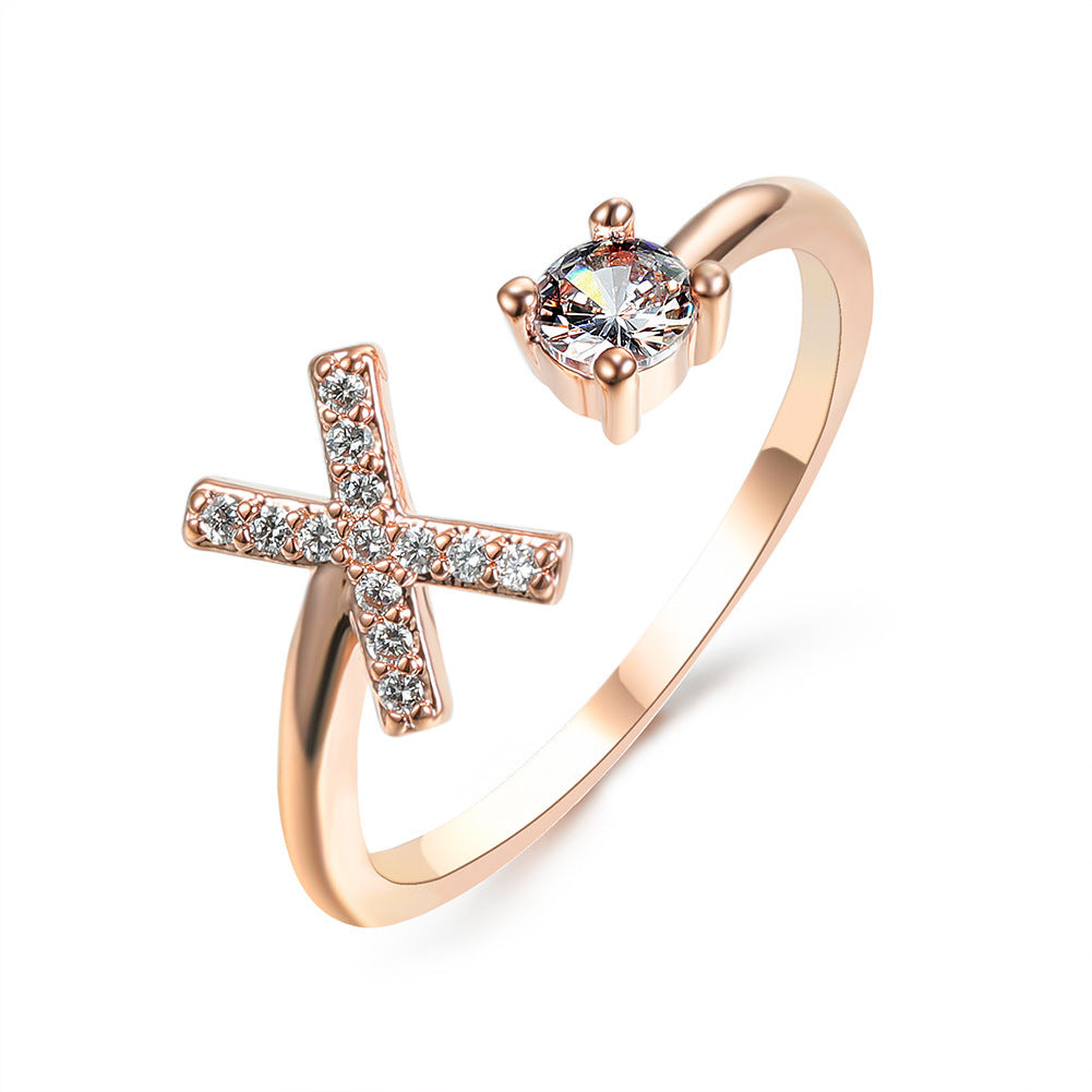 Women's Gold Letter Initial Ring