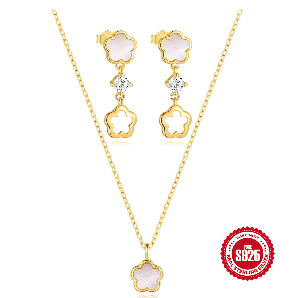 White Diamond Necklace Earring Set