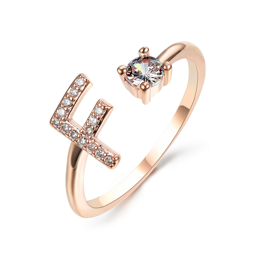 Women's Gold Letter Initial Ring