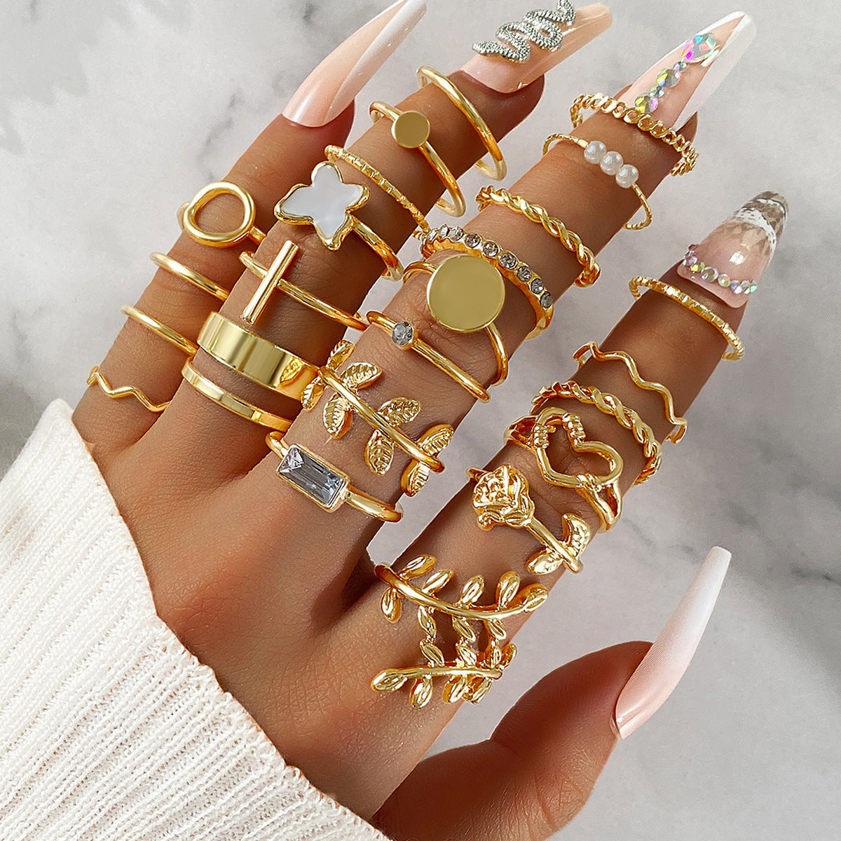 Gold 23 Piece Ring Set