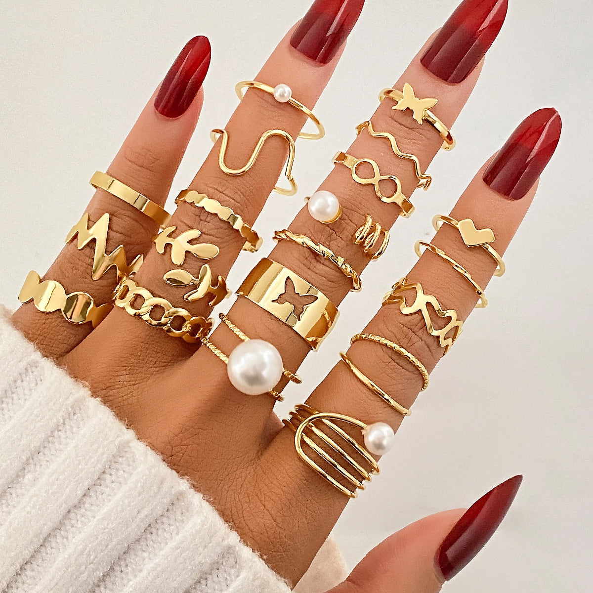 Gold 23 Piece Ring Set