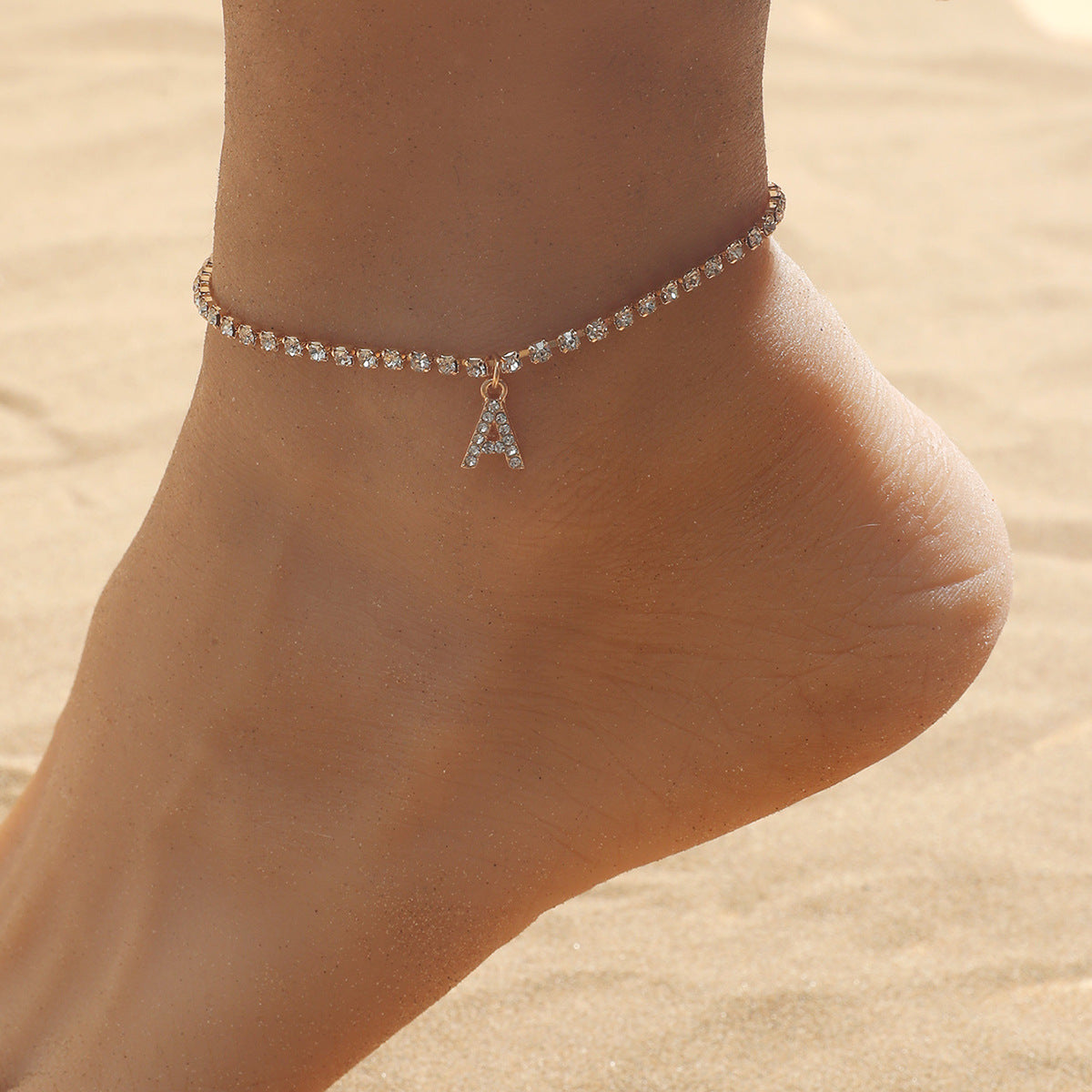 Diamond Letter Anklet