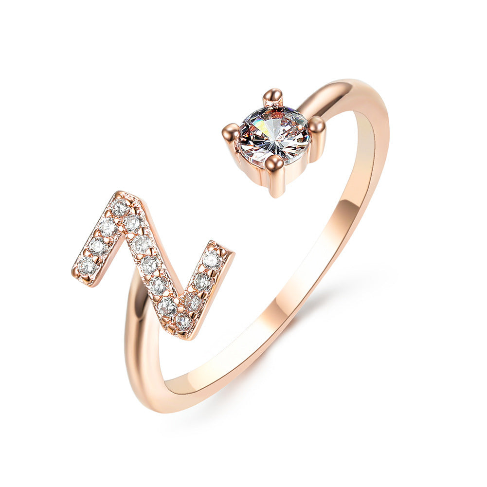 Women's Gold Letter Initial Ring
