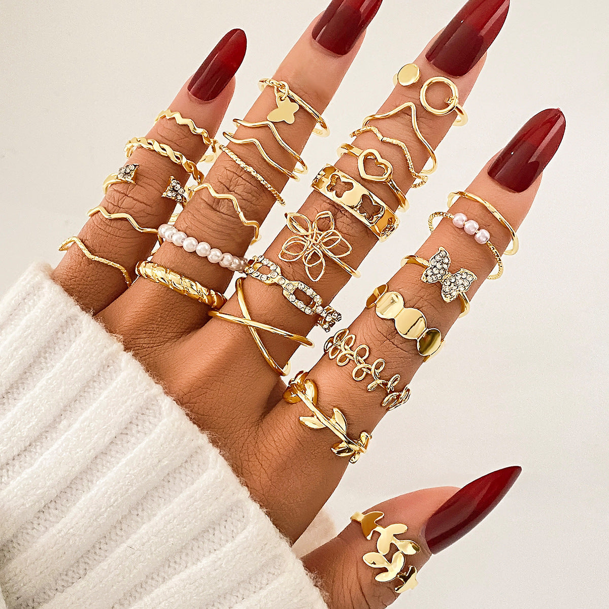 Gold 23 Piece Ring Set