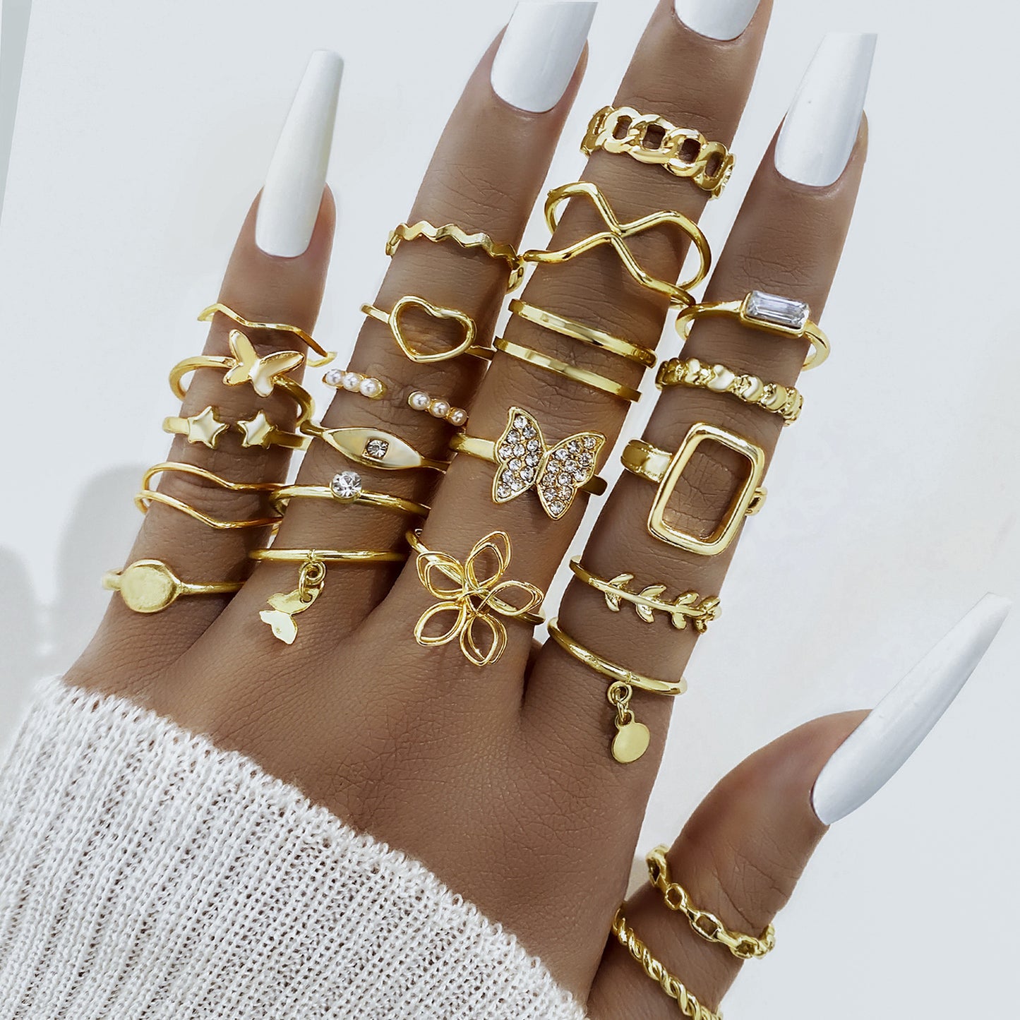 Gold 23 Piece Ring Set