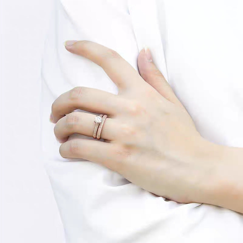 Full-Diamond Stacked Ring