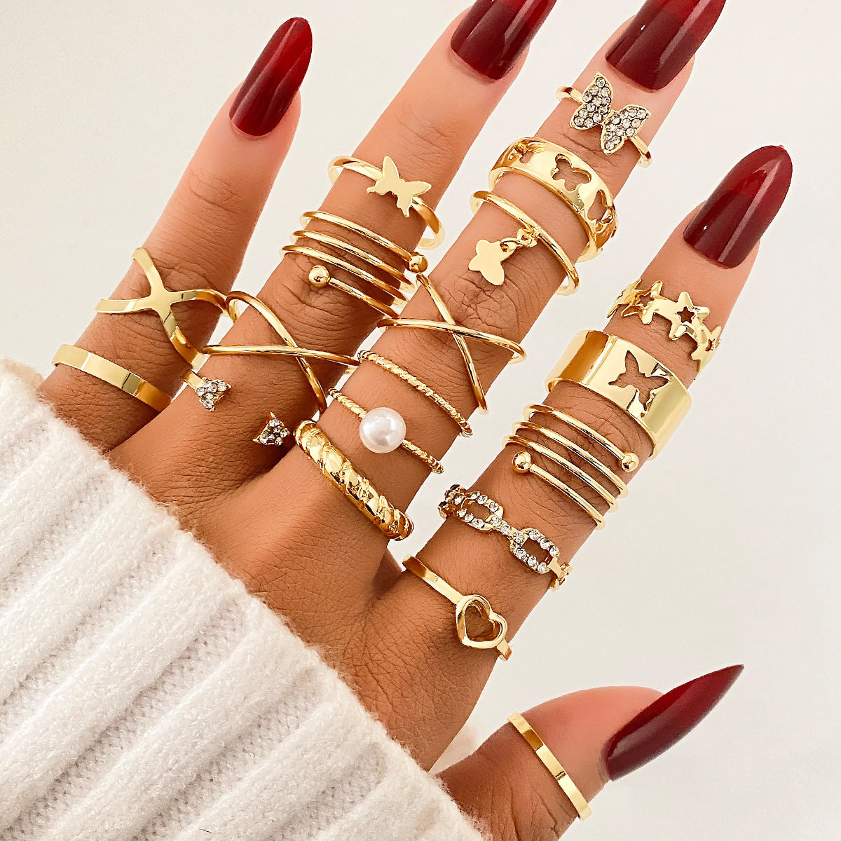 Gold 23 Piece Ring Set