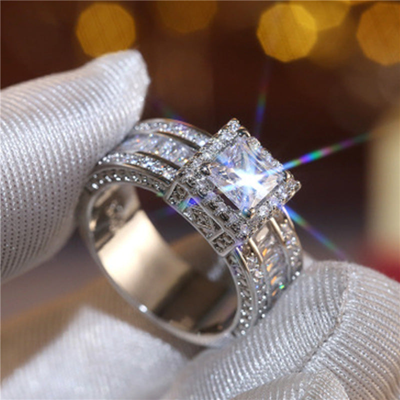 Rhinestone Square Ring