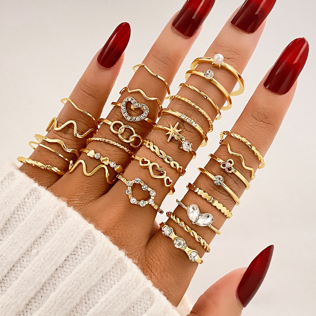 Gold 23 Piece Ring Set