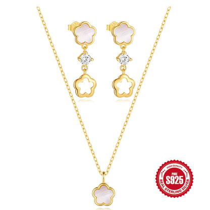 White Diamond Necklace Earring Set