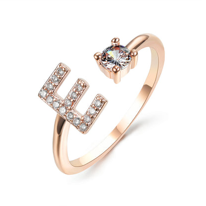 Women's Gold Letter Initial Ring