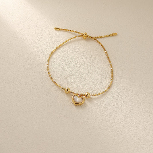 Shell Peach Heart Love Bracelet