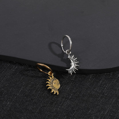 Sun And Moon Necklace and Earrings