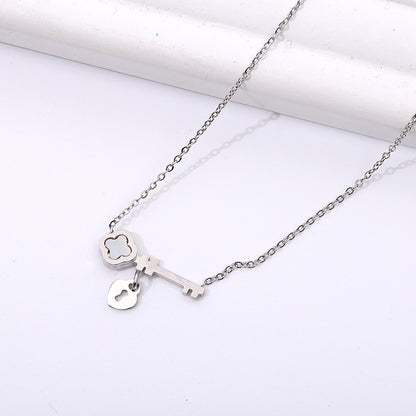 Clover Key Necklace Pendant