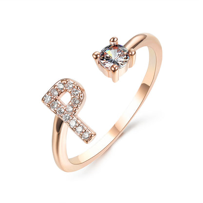 Women's Gold Letter Initial Ring