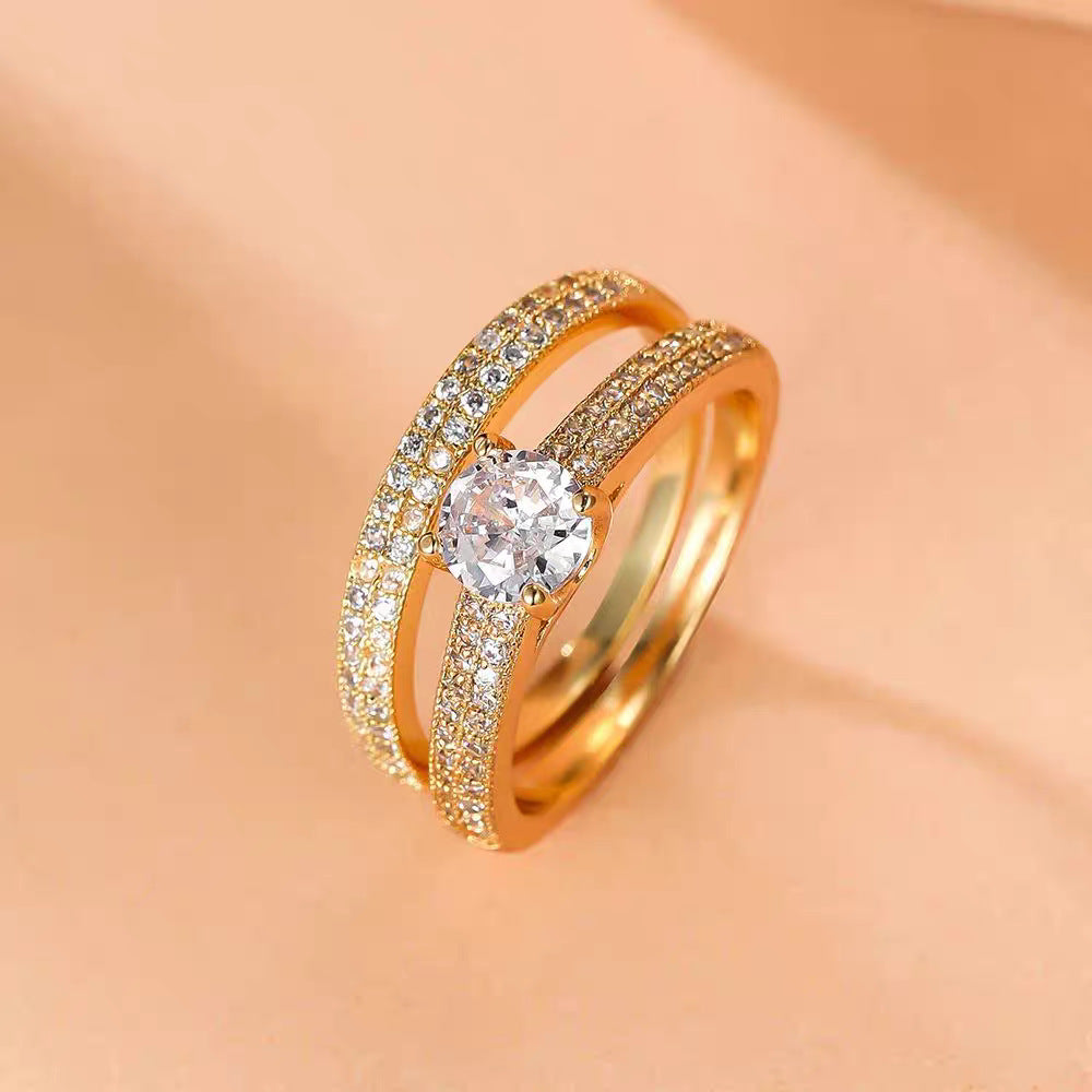Full-Diamond Stacked Ring