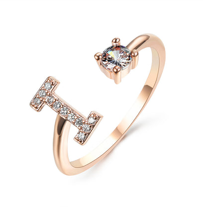 Women's Gold Letter Initial Ring