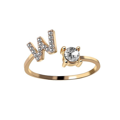 Women's Gold Letter Initial Ring