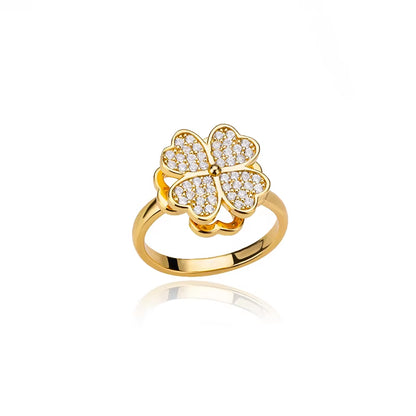 Kourtneys Lucky 4 Leaf Clover Anxiety Ring 