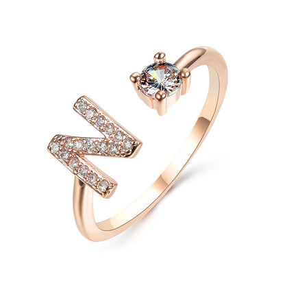 Women's Gold Letter Initial Ring