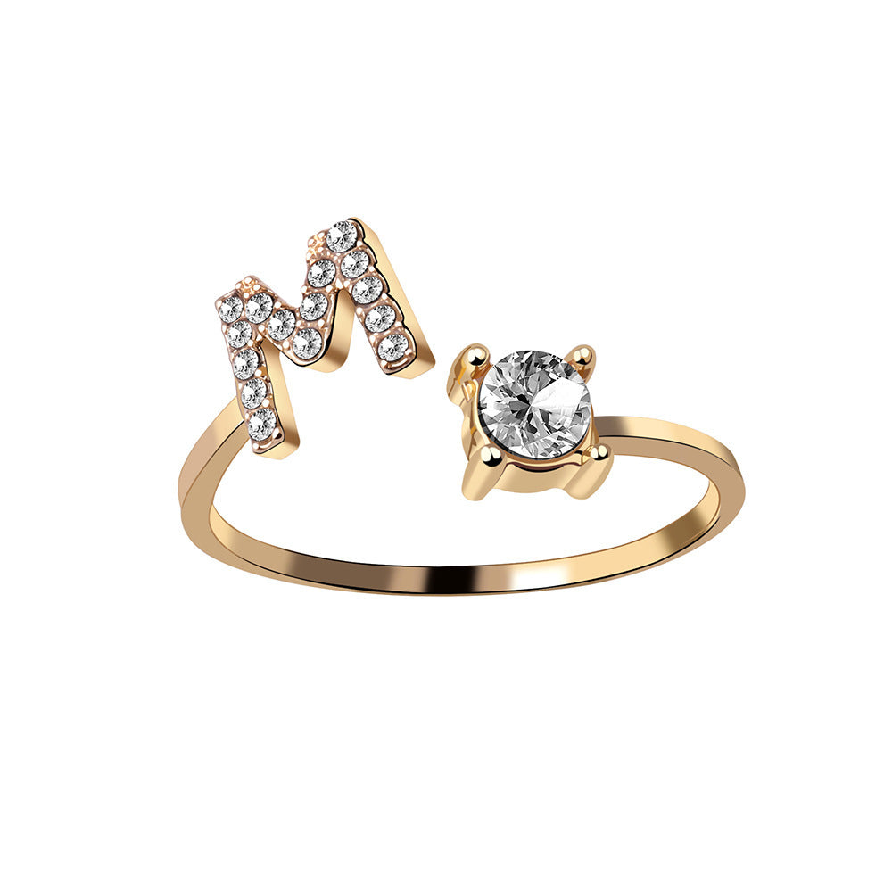 Women's Gold Letter Initial Ring