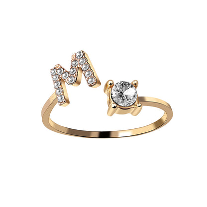 Women's Gold Letter Initial Ring
