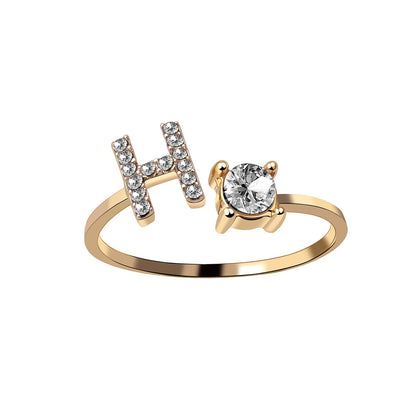 Women's Gold Letter Initial Ring