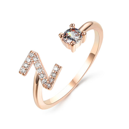 Women's Gold Letter Initial Ring