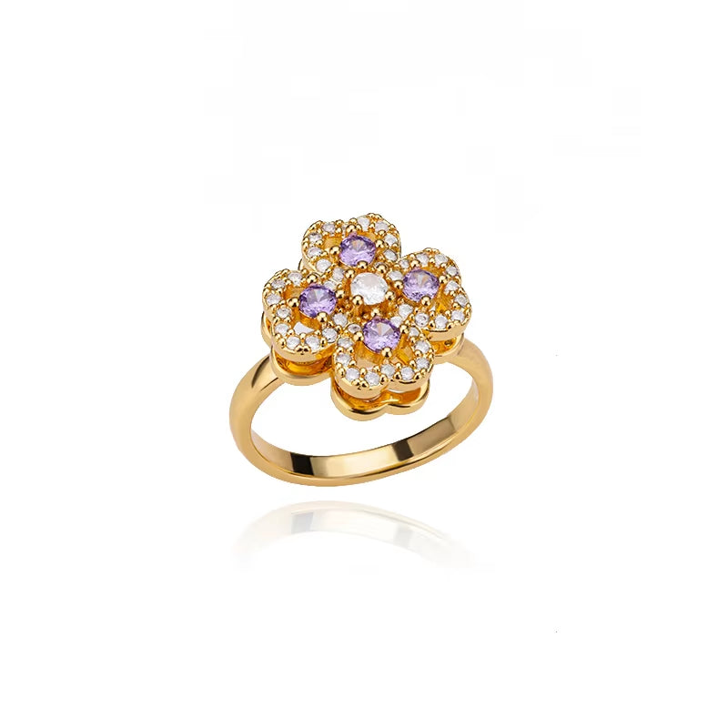 Kourtneys Lucky 4 Leaf Clover Anxiety Ring 