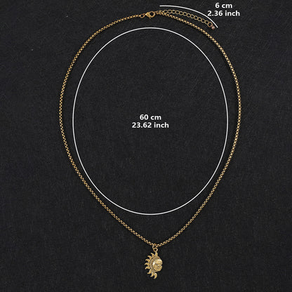 Sun And Moon Necklace and Earrings